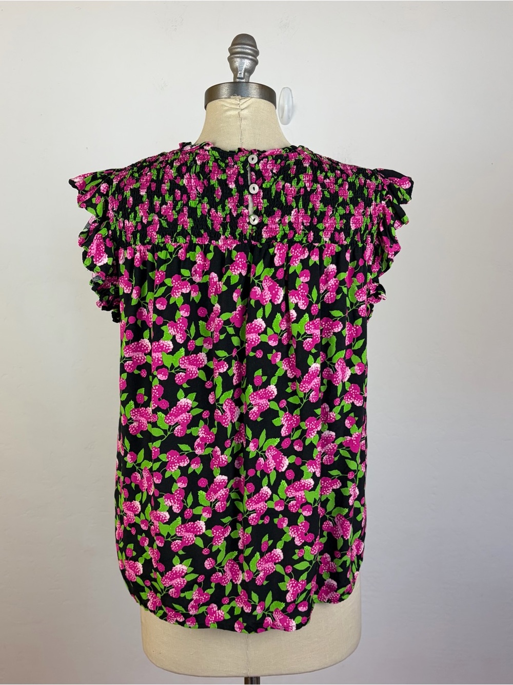 ModCloth Raspberry Floral Shirt - Picture 5 of 7